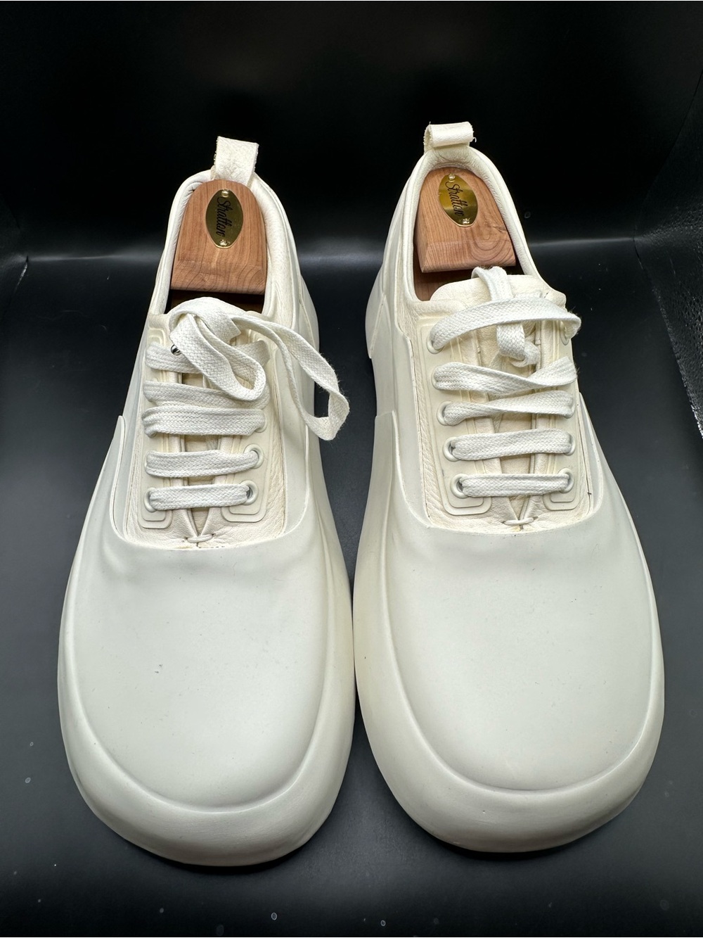 Ambush Minimalist Leather and Rubber White Platform Sneakers EU44 - Picture 5 of 13
